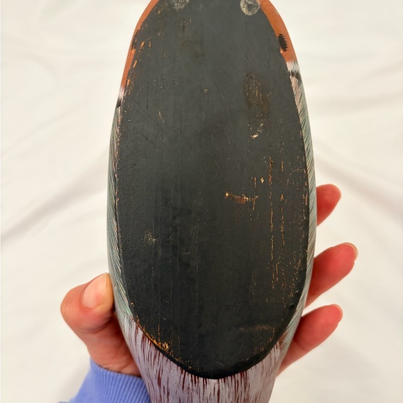 Hand-Painted Wooden Duck Wall Decor - Green and Brown - Picture 5 of 16